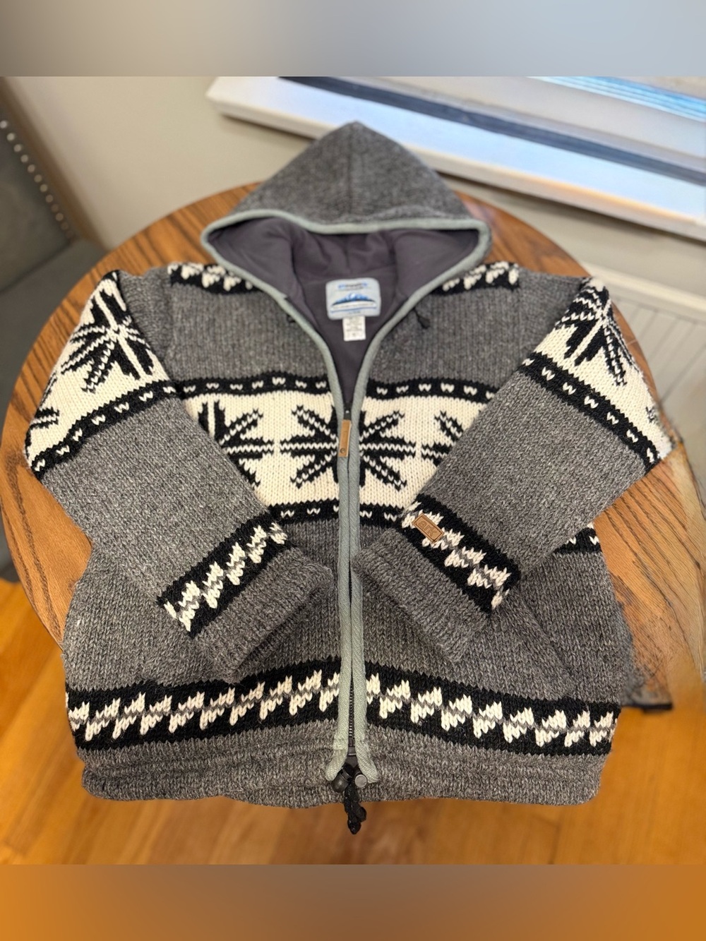 100% WOOL SWEATER JACKET, SMALL , 100% WOOL
